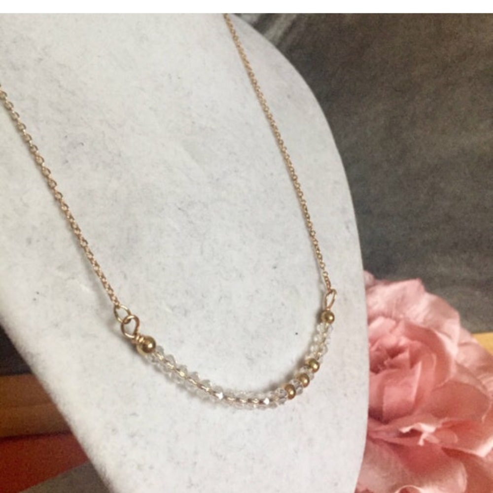 necklace gold Boho moonstone bar jewelry